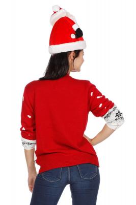 W7820-XXL rot Damen Herren Weihnachtspulli Schneemann Gr.XXL - 4