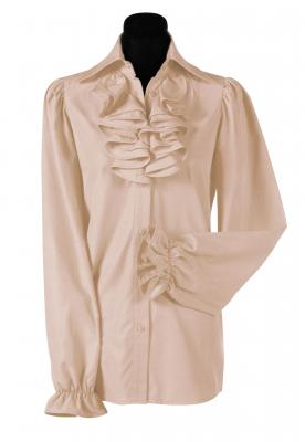 T2966-2200 ecru-beige Damen Piraten-Barock Rüschenbluse Deluxe - 0