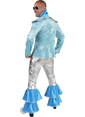 M220293-L silber-türkis Herren Disco Anzug Dancing King Kostüm Rock-Space Gr.L=56 - 2