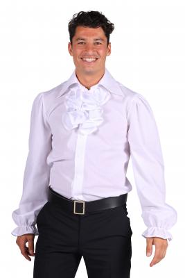 T2964-0200 weiß Herren Piraten-Barock Rüschenhemd Deluxe - 0