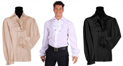 T2964-0200 weiß Herren Piraten-Barock Rüschenhemd Deluxe - 1