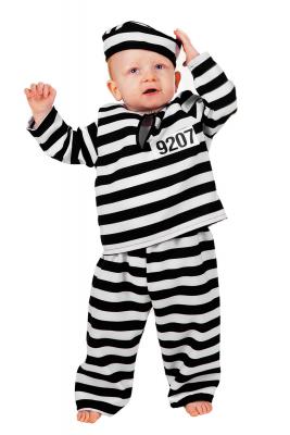 W3038 schwarz-weiß Baby Kleinkinder Kinder Junge Sträfling 3 tlg. - 0