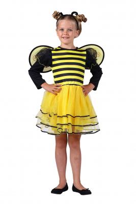 T3059-140-152 gelb-schwarz Kinder Mädchen Bienen Kostüm 3 tlg. Gr.140-152 - 1