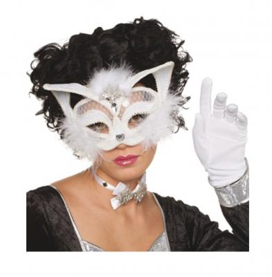 W55505-02 weiß Damen Katzen Maske Set - 1