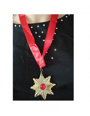 S1476 goldfarbend Damen Herren Stern Amulett Halsband - 0