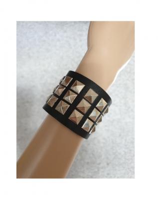 K83250062 schwarz Damen Herren Nieten Armband Punk - 0