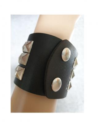 K83250062 schwarz Damen Herren Nieten Armband Punk - 1