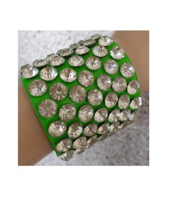 K83250075-25 grün Damen Herren Glitzer Armband Neon 80er - 1