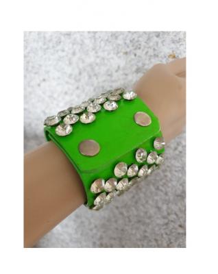 K83250075-25 grün Damen Herren Glitzer Armband Neon 80er - 2