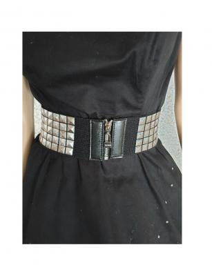 Fu608649 schwarz Damen Nieten Gürtel Punkerin - 1