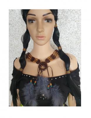K83488016 braun Damen Indianer Perlenkette Traumfänger - 1