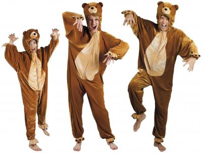 B88016-165 braun Kinder Damen Herren Bären Kostüm Gr.bis max. 165 cm Körpergröße - 1