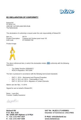 B88004-165-A gelb Kinder Damen Herren Huhn Overall-Kostüm bis max.165 cm Körpergröße - 2