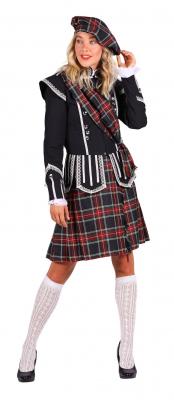 T3270-L schwarz-rot-kariert Schottische Dame 