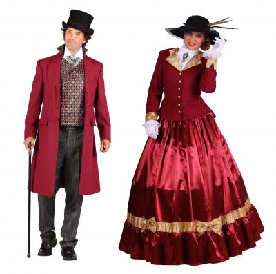 T2895-0800 weinrot Biedemeier Dame viktorianisches Kostüm - 2