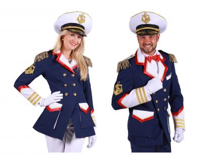 T3019 blau Herren Kapitänsjacke Kapitäns Kostüm Sakko Jacket Mariene - 2