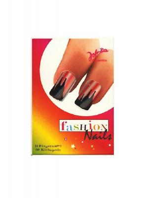 R16501 rot-weiß-schwarz Damen Fashion Nails Fingernägel mit Motiv Kölner Dom