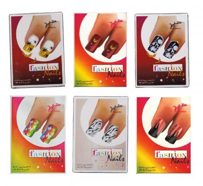 R16501 rot-weiß-schwarz Damen Fashion Nails Fingernägel mit Motiv Kölner Dom - 1