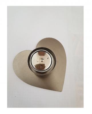 GI17 silberfarbend Teelichthalter Herz - 1