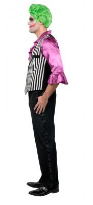 O7295-48-50 schwarz-weiß gestreift Herren Weste Gangster Gr.48-50 - 1