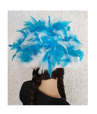 N4-53-54 weiß mit Silberborte Marabu weiß und türkis-weißer-mix Funkenhut Gr.53-54 - 3