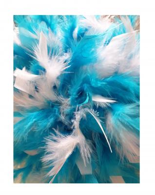 N4-57-58 weiß mit Silberborte Marabu weiß und türkis-weißer-mix Boa Funkenhut Gr.57-58 - 4