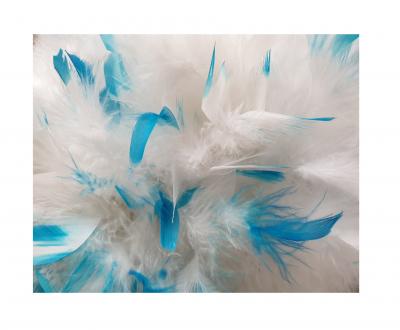 N8-53-54 weiß mit Silberborte Marabu weiß und türkis-weißer-mix Boa Funkenhut Gr.53-54 - 4