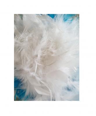 N9-59-60 weiß mit Silberborte Marabu weiß und türkis-weißer Boa Funkenhut Gr.59-60 - 4