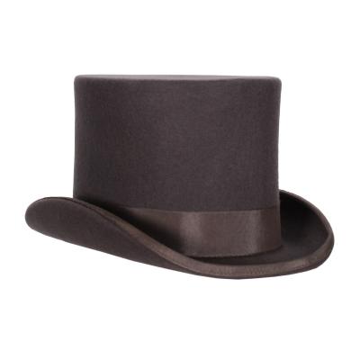 T2224-1600 grau hochwertiger Wollfilz Zylinder 14 cm hoch