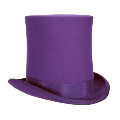 T2225-0900 lila hochwertiger Wollfilz Zylinder 21 cm hoch - 0