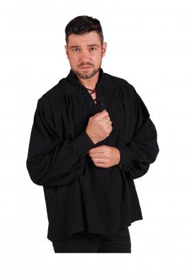 T3163-0100-M schwarz Herren Piraten-Mittelalter Shirt Gr.M=50 - 1