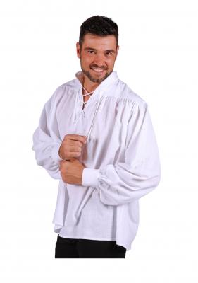 T3163-0200-XS weiß Herren Piraten-Mittelalter Shirt Gr.XS=46 - 1