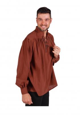 T3163-1300-XS braun Herren Piraten-Mittelalter Shirt Gr.XS=46 - 1