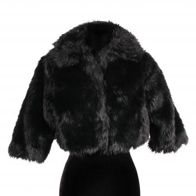 T3278-0100-S schwarz Damen Pelzjacke Charleston Bolero Plüschjacke Kurzjacke Gr.S=38 - 2