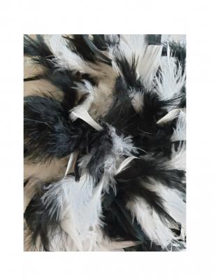 N11-57-58 schwarz mit Silberborte Marabu wei9 und schwarz-weißer-mix Boa Funkenhut Gr.57-58 - 4