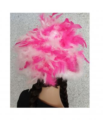 N3-55-56 weiß mit Silberborte Marabu weiß und pink-weißer-mix Boa Funkenhut Gr.55-56 - 3