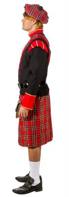 O780-62-64 Herren Schotte rot Schottenkostüm Gr.62-64 - 1