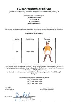 O590-104 beige-weiß Kinder Weste Bernhardiner Kostüm Hund Welpe Gr.104 - 3