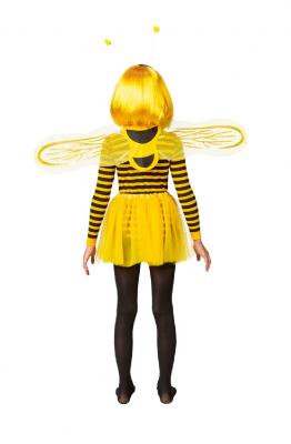 O40092-116-128 schwarz-gelb gestreift Kinder Langarm Body Biene Gr.116-128 - 1