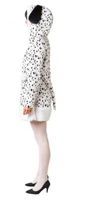 O1069-42-44 weiß-schwarz Damen Dalmatiner Kleid  Gr.42-44 - 1