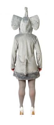 O1027-42-44 grau-rosa Damen Elefanten Kleid Gr.42-44 - 2