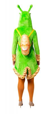 O1030 grün Damen Schnecken Kleid mit Kaputze und Schneckenhaus-Rucksack - 1