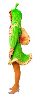 O1030 grün Damen Schnecken Kleid mit Kaputze und Schneckenhaus-Rucksack - 2