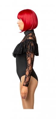 O40148.02 schwarz Damen Spitzen-Body Volant - 1