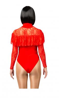 O40148.17-L-XL rot Damen Spitzen-Body Volant Gr.L-XL - 2
