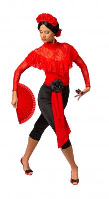 O40148.17-L-XL rot Damen Spitzen-Body Volant Gr.L-XL - 3