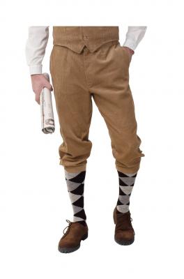 O7024 beige Cord Herren Shorts Peaky blinder Hose kurz Knickerbocker - 0