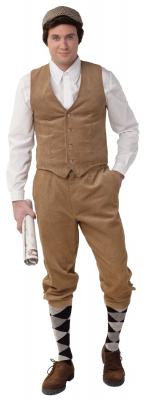 O7027-50-52 beige Herren Cord Weste Peaky blinder Gr.50-52 - 1
