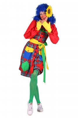 T3485-9900-XS mehrfarbig Damen Clown Kleid Gr.XS=36 - 1