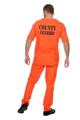 W5009-60 orange Herren Prisoner-Gauner-Jail Kostüm Gr.60 - 1